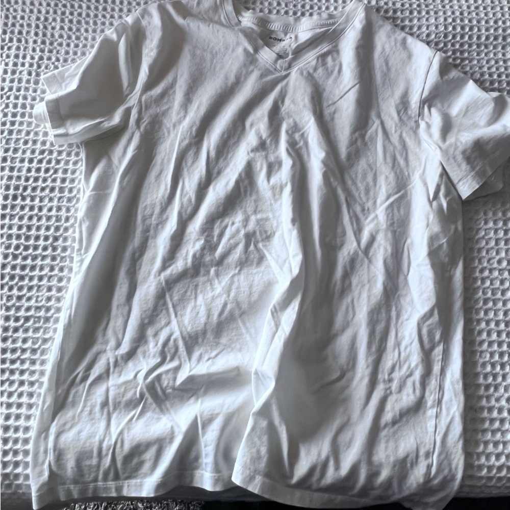 BOMBAS Pima Cotton V-Neck T-Shirt MENS LARGE - Picture 4 of 7